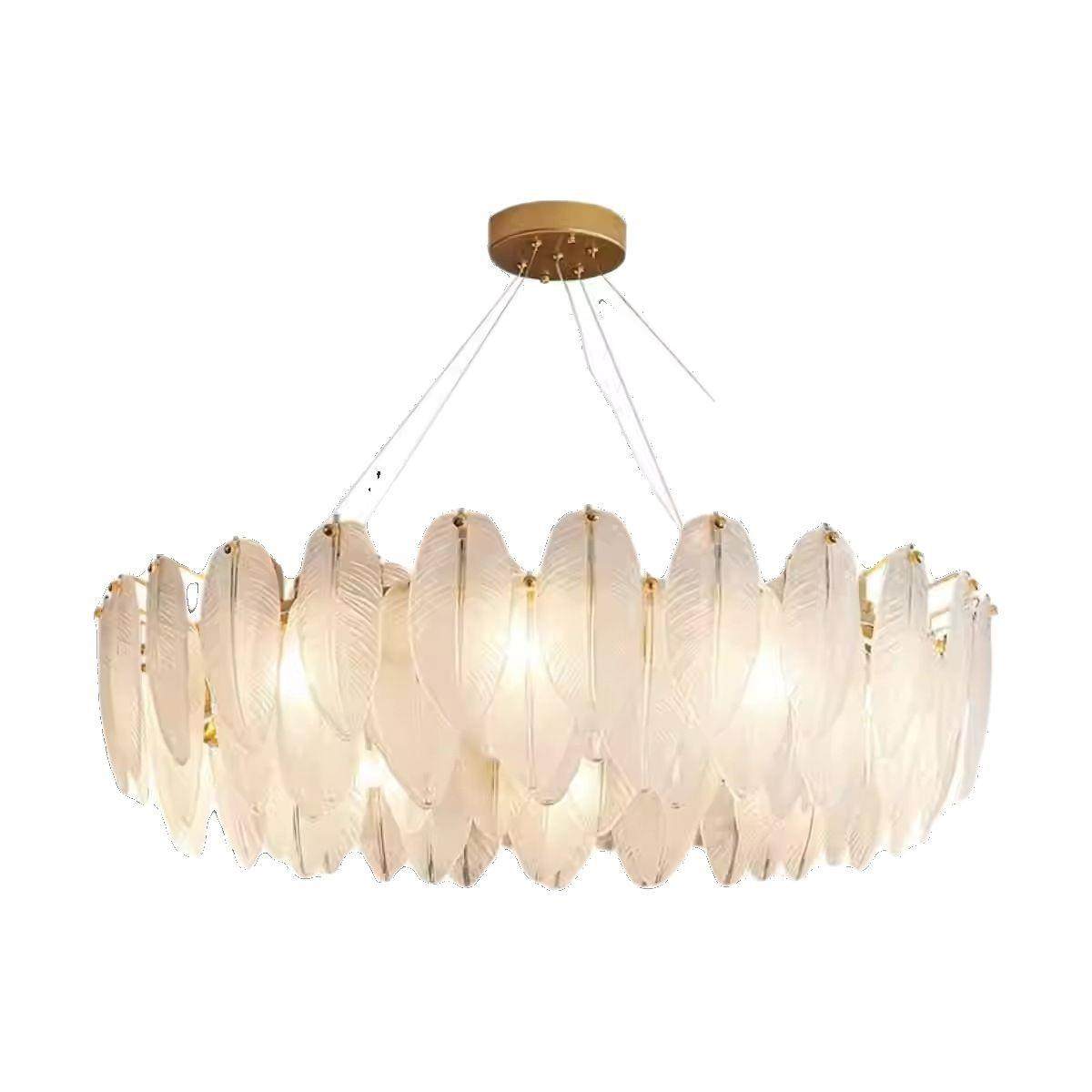 法式轻奢客厅吊灯现代简约大厅羽毛玻璃主卧室餐厅网红主灯灯具,家装灯饰光源,智能吊灯,淘宝优惠券,粉丝福利购,淘宝优惠卷