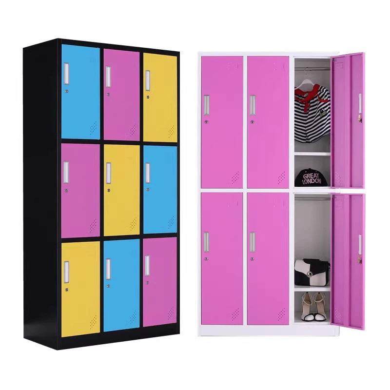 彩色更衣柜员工宿舍柜铁皮柜健身房游泳馆感应锁储物柜浴室存包柜