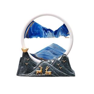 2023新款流沙画福鹿假山景家居软装酒柜电视柜摆件厂家一件代