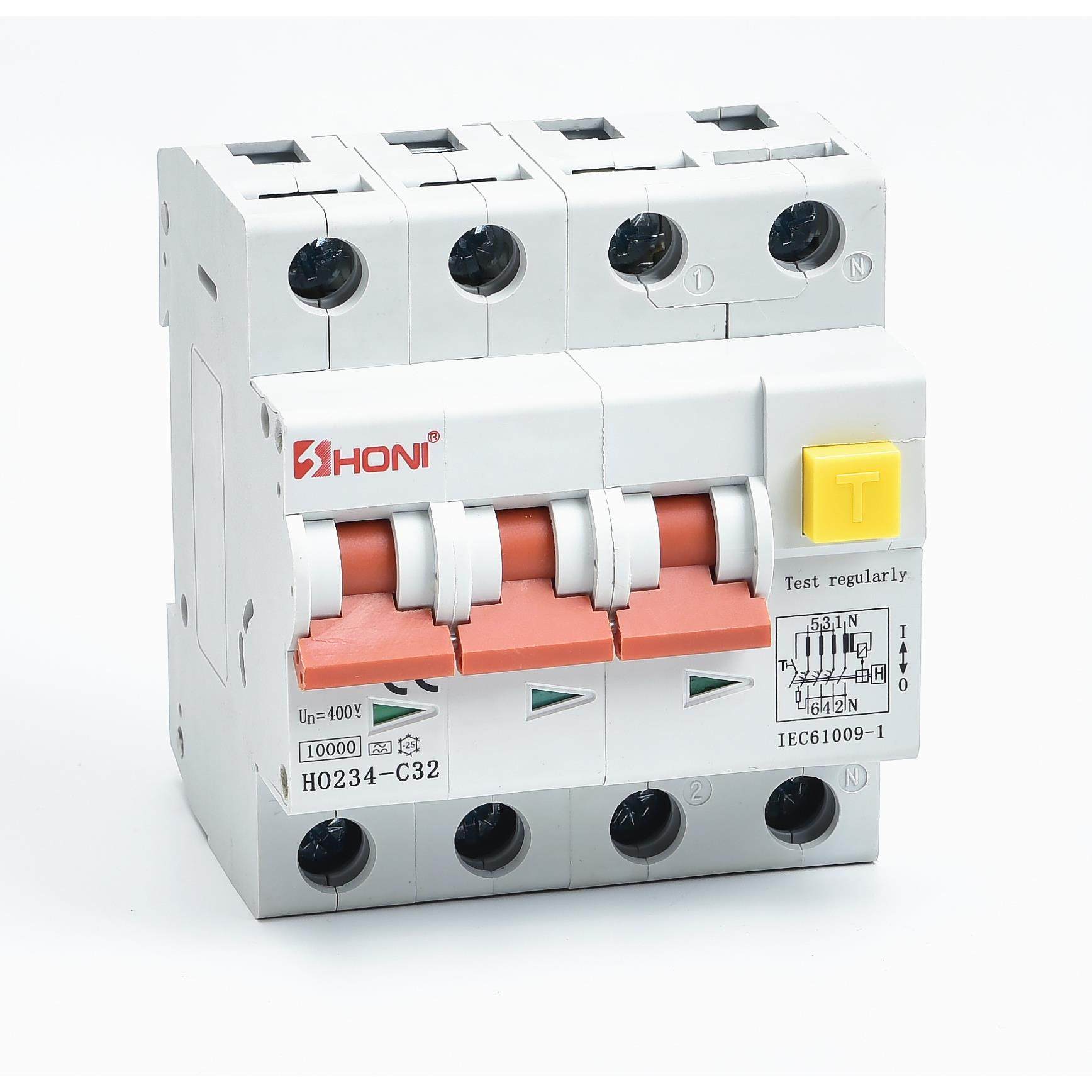 RCBO光伏太阳能漏电断路器10KA电磁式电子式A型A+S型B型4P防漏电