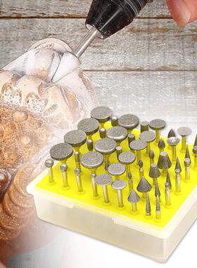50PC金刚石磨头抛光组合装金刚砂磨头棒电磨专用玉石打磨头