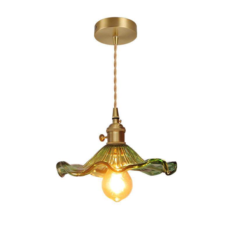 北欧简约餐厅灯具日式复古荷叶吊灯玄关阳台吧台过道氛围玻璃吊灯,家装灯饰光源,智能吊灯,淘宝优惠券,粉丝福利购,淘宝优惠卷