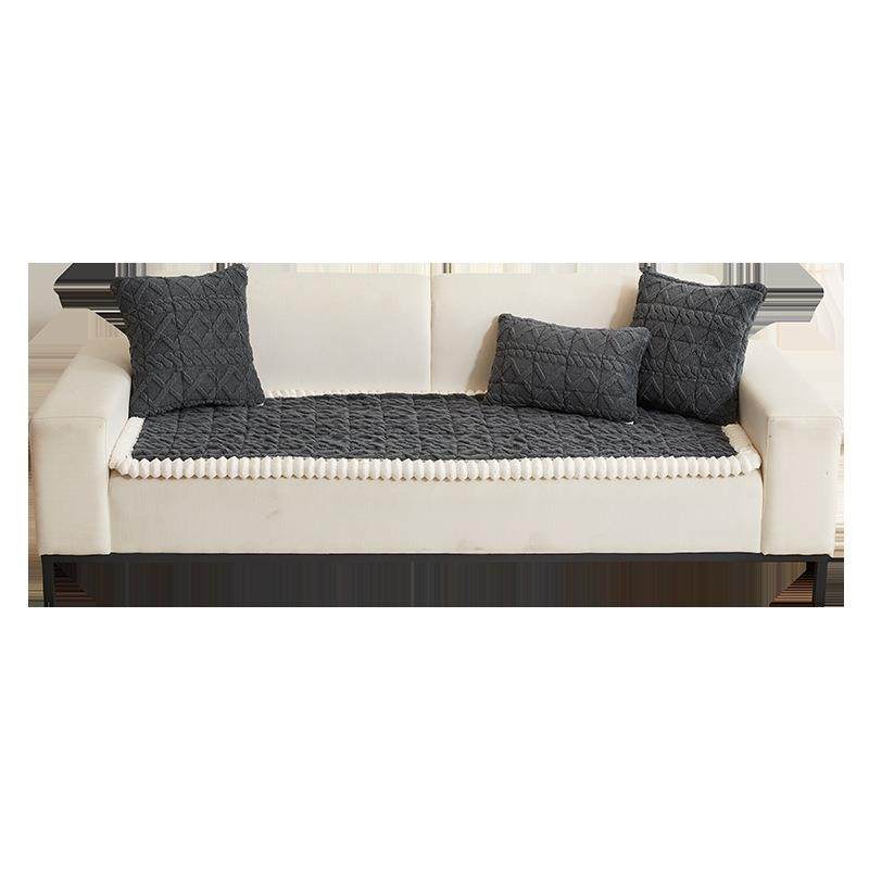 2025新款毛绒沙发垫秋冬款直排加厚坐垫高级感防滑皮沙发套罩,居家布艺,沙发套,淘宝优惠券,粉丝福利购,淘宝优惠卷