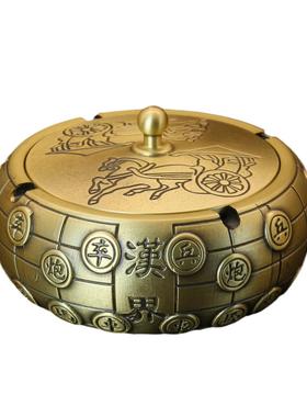 黄铜复古烟灰缸烟缸楚汉中国象棋创意烟缸商用家用工艺品摆件