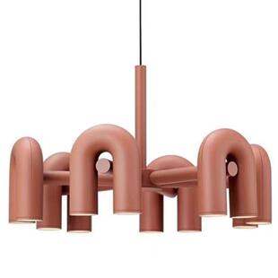 北欧现代简约个性样板房设计师客厅卧室餐厅艺术创意U型水管吊灯