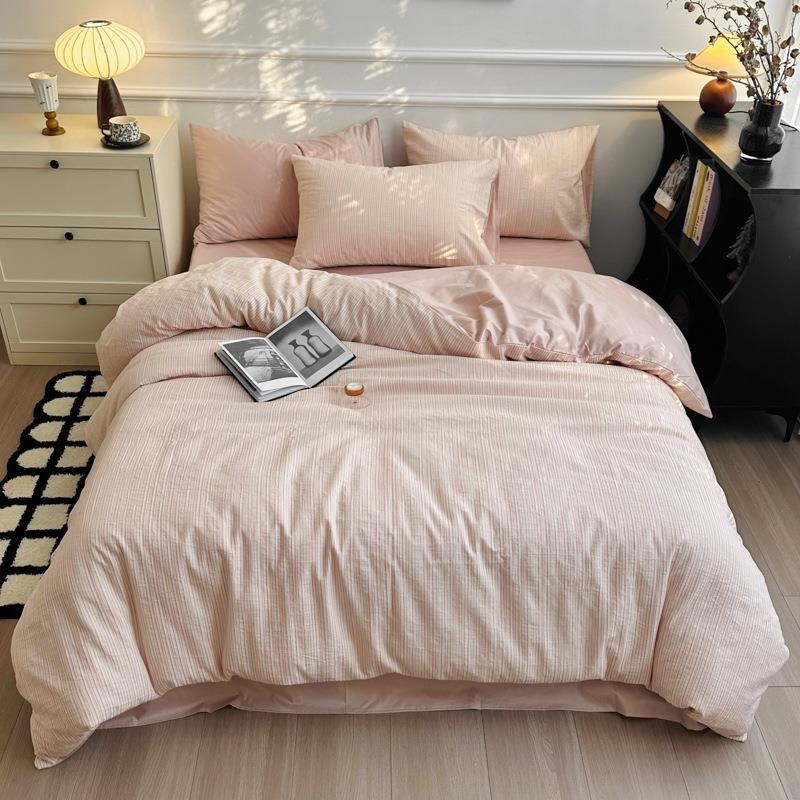 春季提花棉全四件套MX织纯棉用被套南色通床上品床单三件套