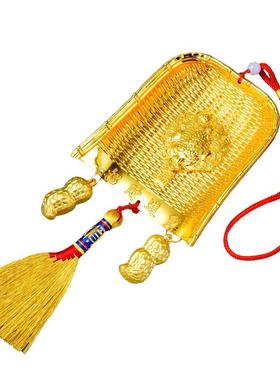 五谷丰登金簸箕挂件摆件日进斗金属元宝花生装饰新婚乔迁搬家礼品