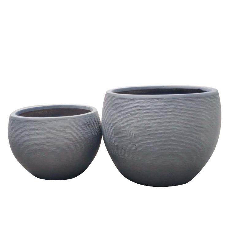 工厂销售镁水泥花盆半圆球玻璃纤维花钵桌面君子兰仿砂岩种植盆