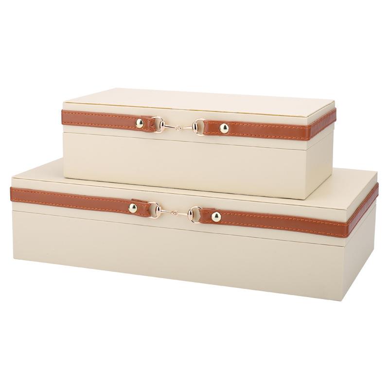 板新中式木物质样房桌面软家居首饰盒轻奢装锁形五金收纳盒储盒摆