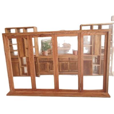 老榆木实木折叠窗清新上下推拉左右折叠窗推拉折叠窗精品现代简约