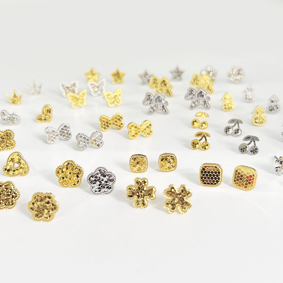 CNC精雕S925纯银碎冰冰耳钉