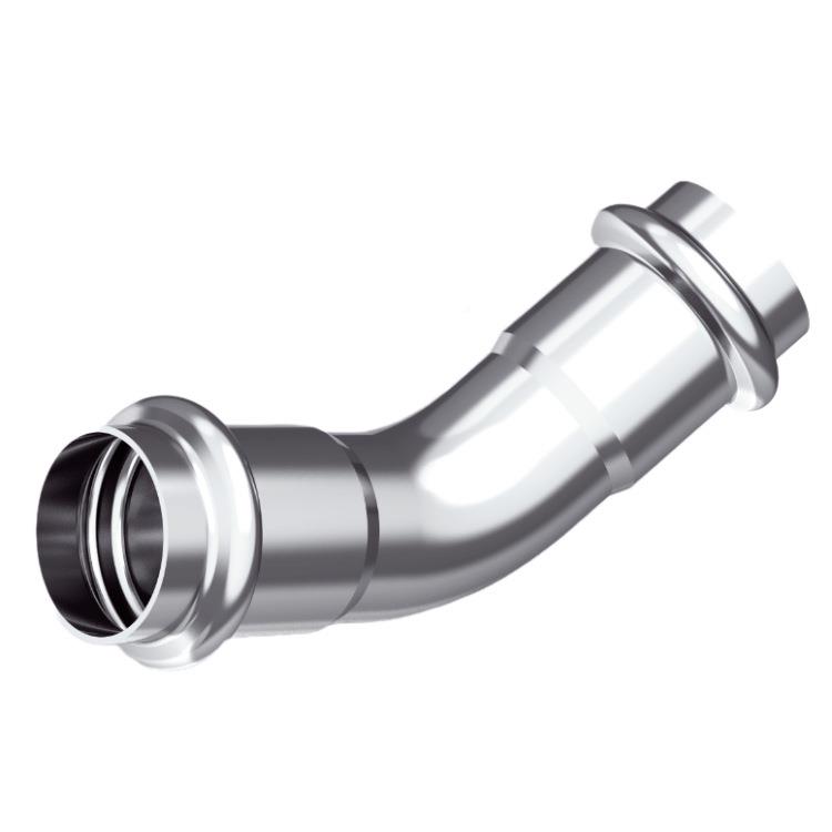 压304/316不锈钢卡压45度弯头双卡生级弯头卫弯管卡压弯头A型管件