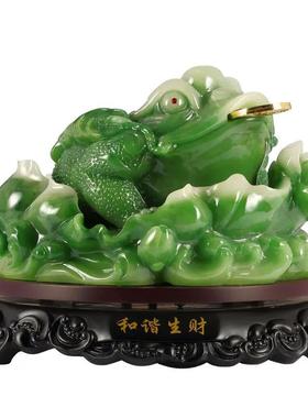 招财金蟾摆件三足金蝉蜍店铺乔迁开业礼品家居办公桌装收银台饰品
