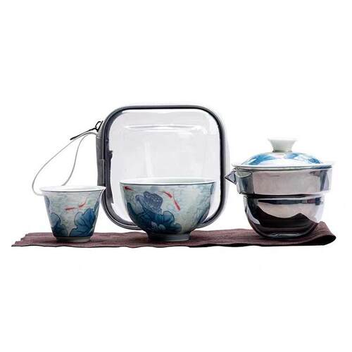 便携式旅行茶具套装古青功夫茶快客杯一壶二三杯户外出差随身茶具