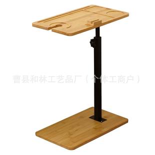 现货竹制浴缸架落地式置物架可调节浴室收纳架床边可移动置物架