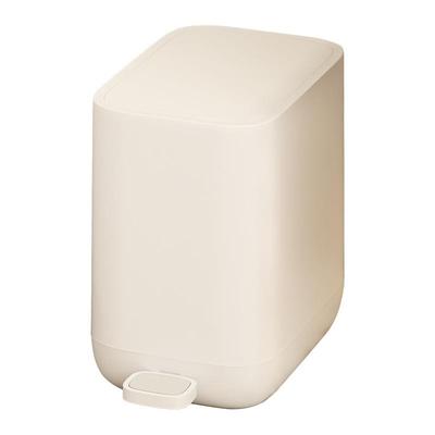 新款奶油风长方形ABS塑料缓降脚踏式客厅办公室垃圾桶7L纸篓收纳