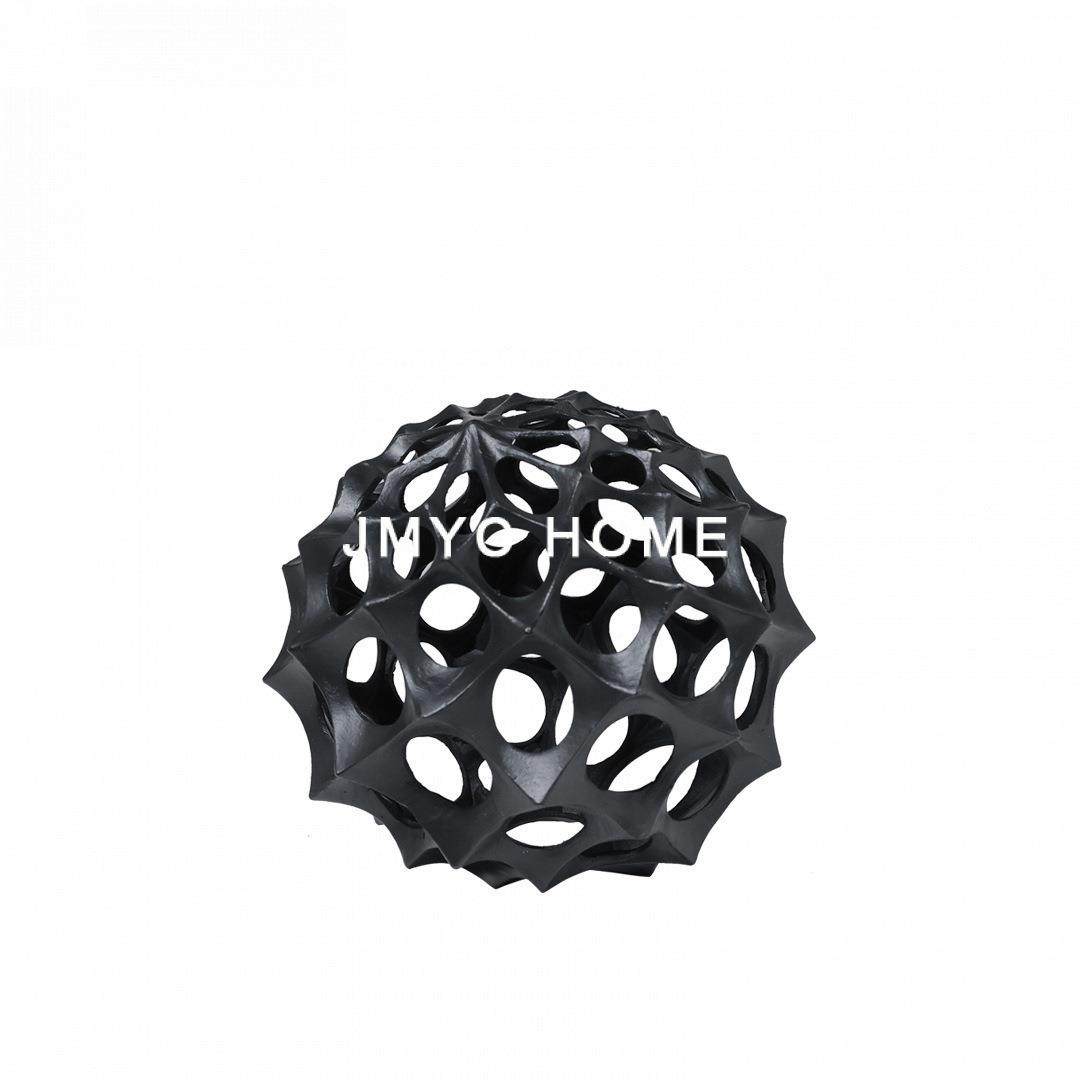 黑色圆球客厅茶几柜电视柜样板间摆件软装饰品树脂工艺品办公室柜,家居饰品,装饰摆件,淘宝优惠券,粉丝福利购,淘宝优惠卷