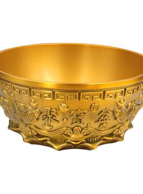 黄铜聚泰聚宝盆摆件家居招聚财摆件大号全铜盆纯店铺财位开业礼品