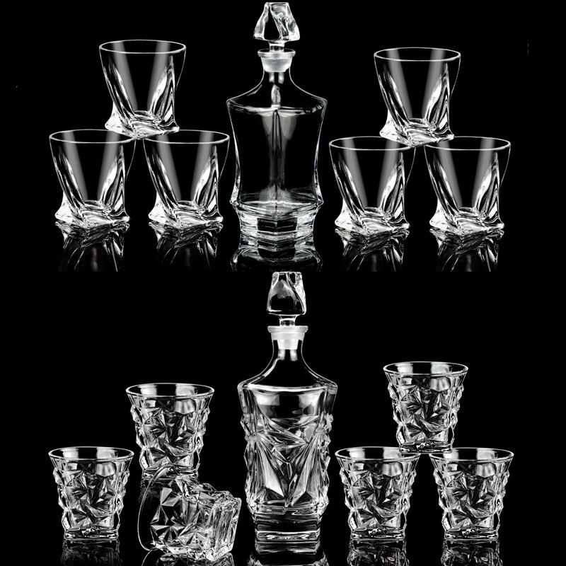 欧式水晶玻璃酒瓶醒酒器家用带盖密封酒壶洋酒瓶红酒酒瓶酒樽套装