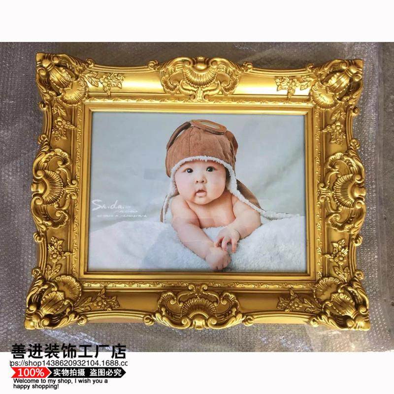 欧式古典相框做旧油画装饰角花框婚纱照装裱画框婚庆道具镜框相框