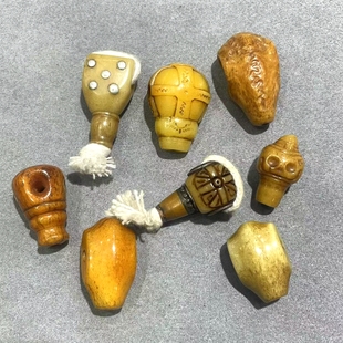 藏民回流老骨保真驼骨咒点三通藏式文玩配饰高端佛珠手串diy配件