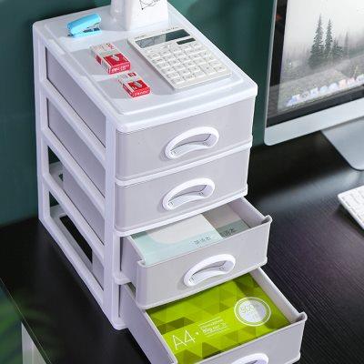 办公桌面收纳盒简约小抽屉式收纳柜学生书桌上文具杂物整理储物箱