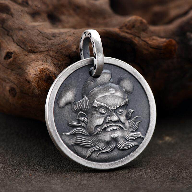 纯铜鬼王钟馗吊坠男女民风匙饰品复古项链钥扣挂族件文玩挂坠