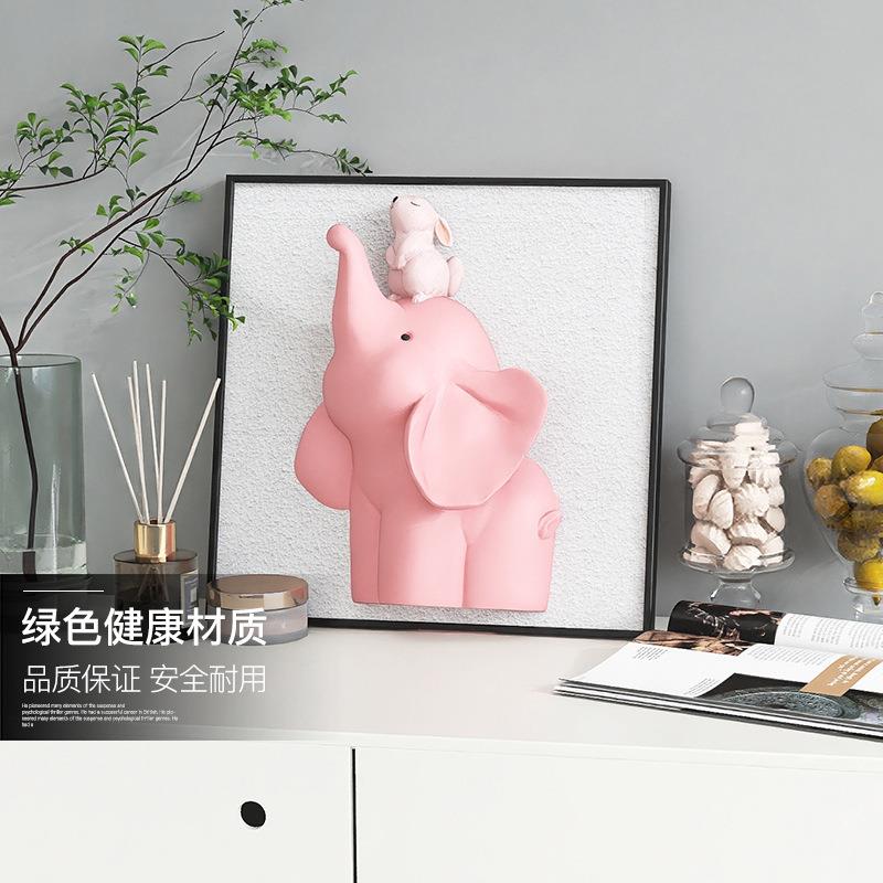 客厅喜庆装饰画沙发背景墙壁画玄关卧室儿童房动物3d立体浮雕挂画图片