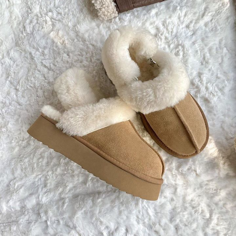 2025冬季新款厚底毛毛鞋