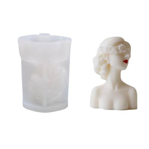 A5Lins卷发美女花环少女香薰蜡烛模具居家摆件造型蛋糕烘焙硅胶模