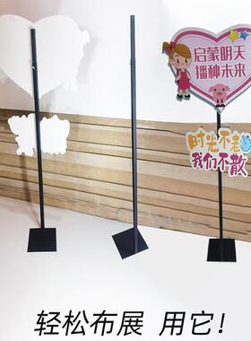 EQ4F黑色伸缩杆支撑架子立柱落地升降管KT支架展板婚庆背景幔布置