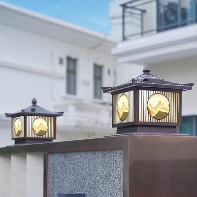 太阳能柱头灯户外防水家用别墅景观庭院围墙大门柱子室外花园柱灯