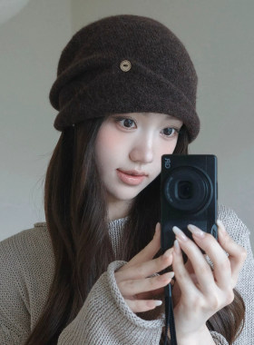 韩系针织堆堆帽女秋冬保暖显脸小