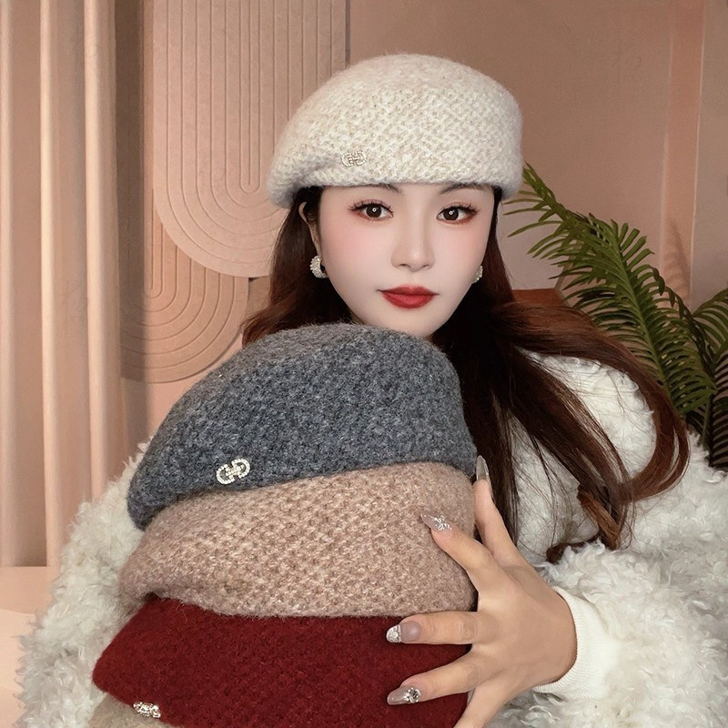 秋冬保暖显脸小女士贝雷帽