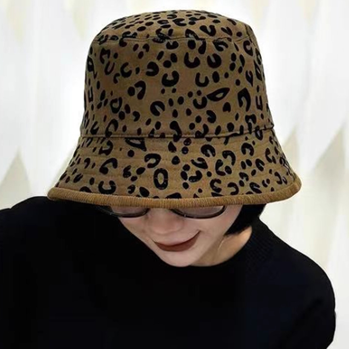 2025秋冬新款韩系时尚气质双面可戴豹纹渔夫帽子女大头围复古盆帽,服饰配件/皮带/帽子/围巾,帽子,淘宝优惠券,粉丝福利购,淘宝优惠卷