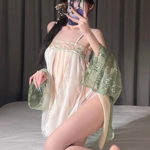 情调大码性感汉服女异域风情衣服服饰妖娆古装吊带雪纺外衫薄裙