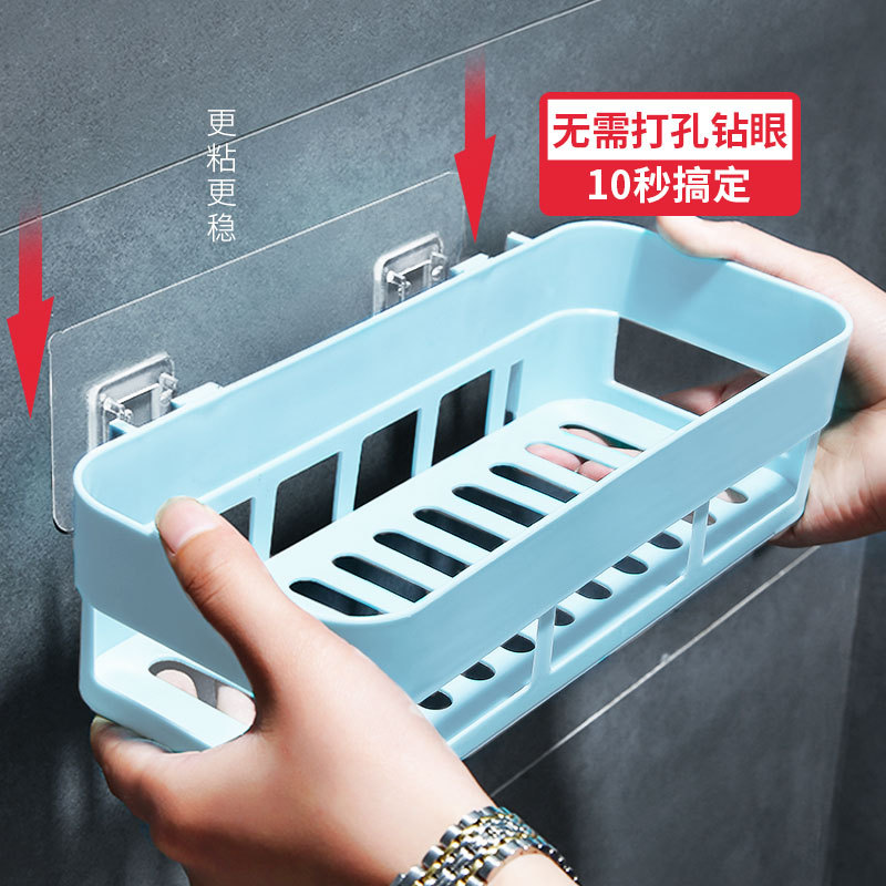 速发免打孔置物架墙壁拐角三角次所卫生间收纳架粘在墙上的三脚架