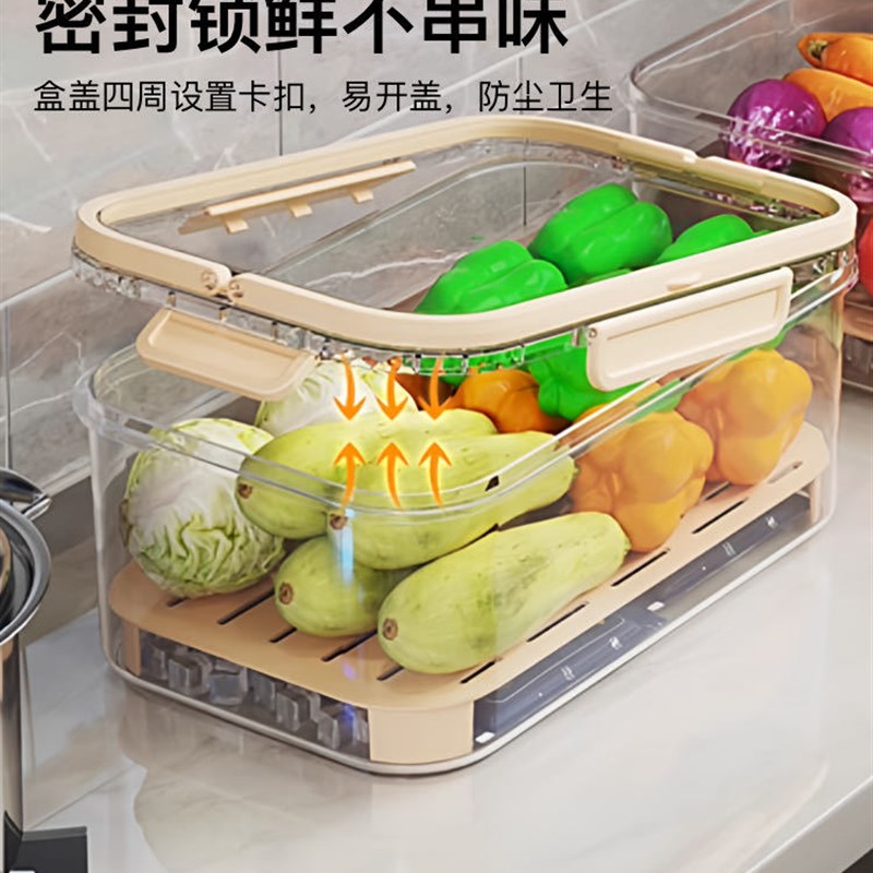 速发野餐户外手提双层保鲜盒自带冰盒移动小冰箱便当盒水果盒便携