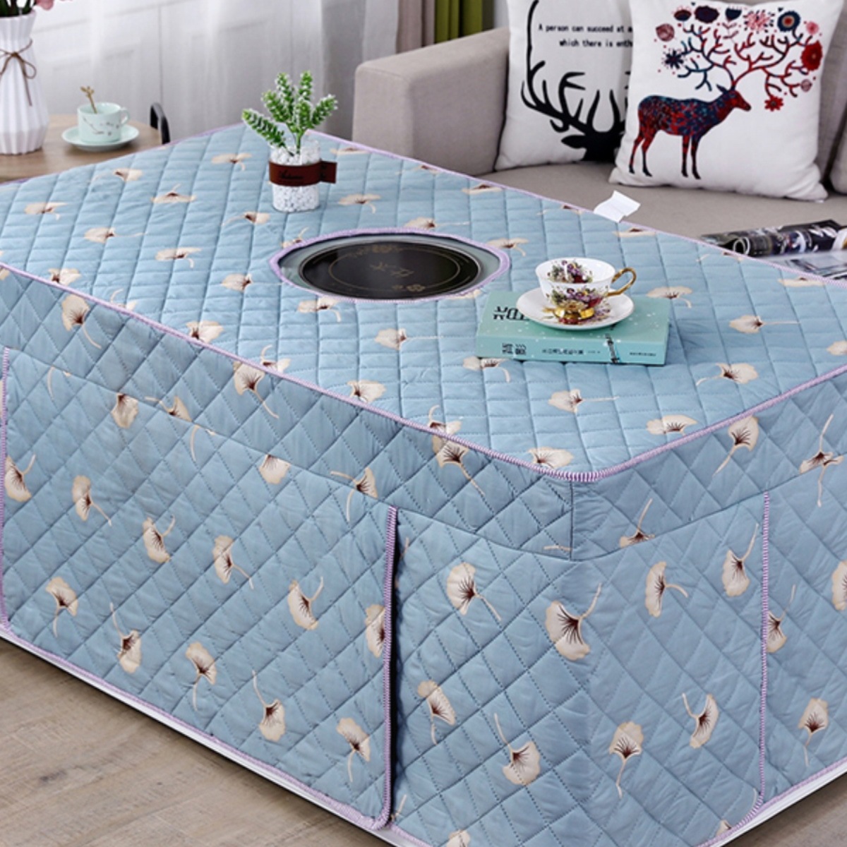 烤火罩新款电炉罩加厚夹棉长方形茶几桌布电暖炉电烤炉桌子罩套