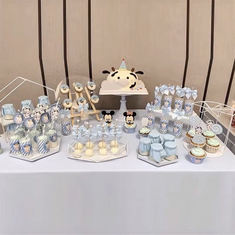 婚庆白色甜品摆件户外婚礼蛋糕套装展示架冷餐下午茶点心摆台托盘