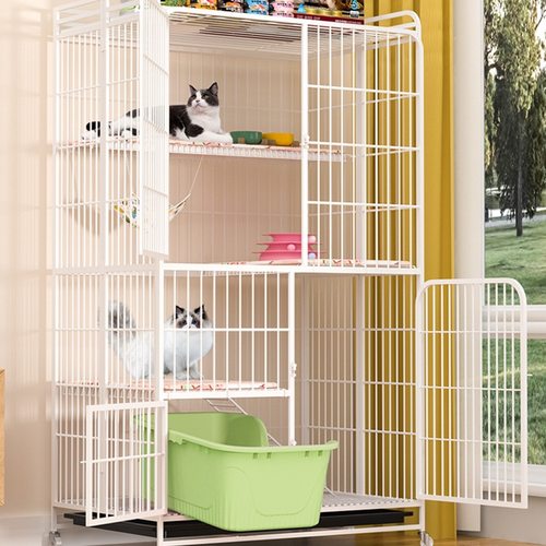 折叠猫笼子家用室内新型免安装猫咪阳台专用别墅猫窝猫厕所一体屋