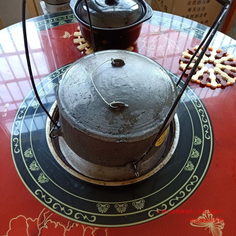 老式生铁锅铸铁鼎锅炖锅加厚柴火铁吊锅铁锅鸡煮饭鼎罐炖煮饭家用