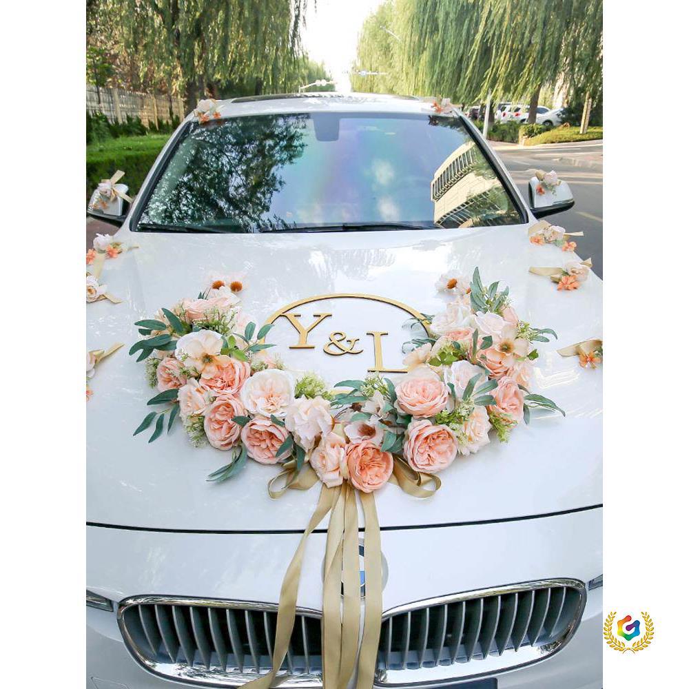 香槟色主婚车装饰拉花车头结婚礼庆用品布置吸盘套装全套新款