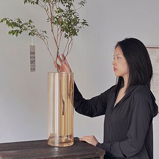 花瓶大富贵竹龟背竹落地玻璃透明超大号特大高筒高身高405060CM