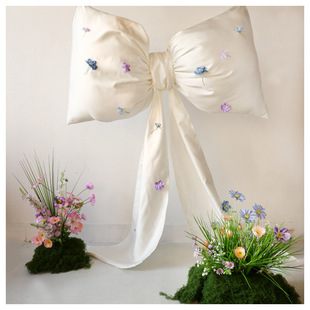 新款室内外景儿童摄影道具白色蝴蝶结宝宝拍照背景摆设装饰