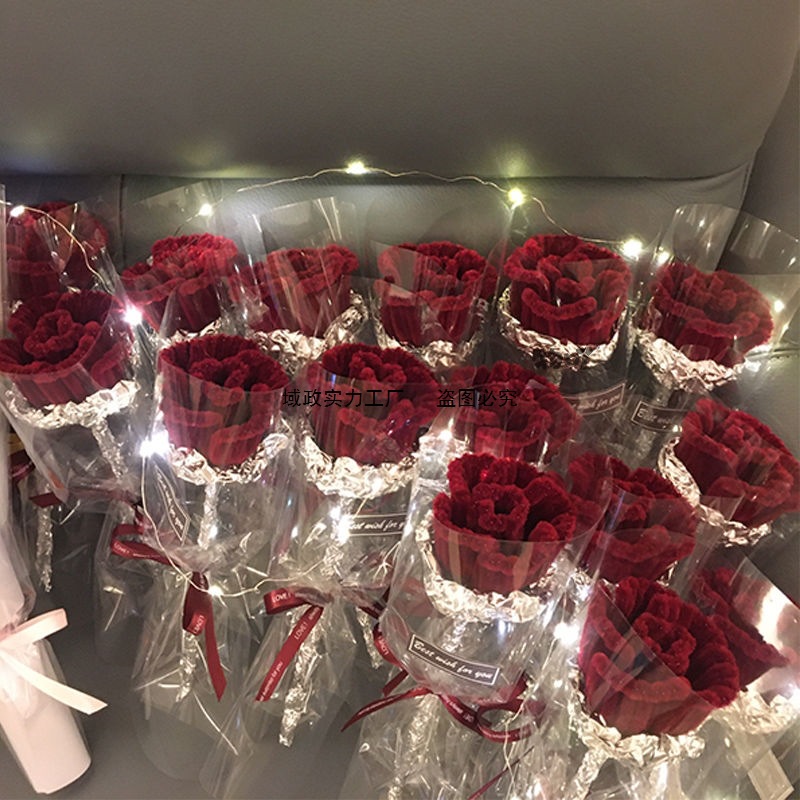 手工DIY玫瑰小花束扭扭棒材料包生日毕业花束女友礼物男友女生