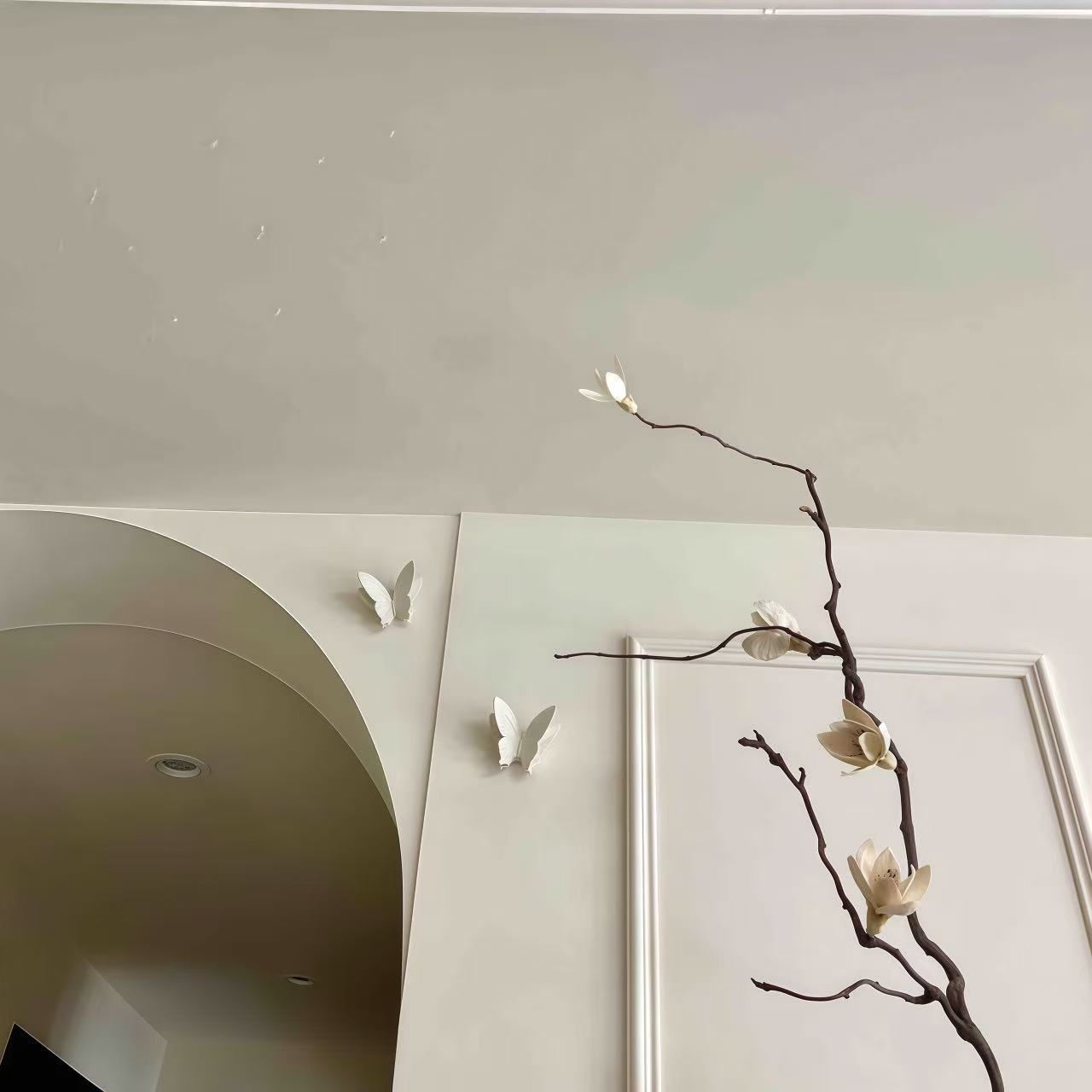 法式石膏蝴蝶3d立体墙面壁饰雕花客厅卧室电视沙发背景墙软装饰品