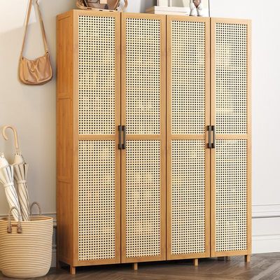 新款鞋柜入户收纳神器省空间防尘鞋架子家用室内好看防尘大容量竹