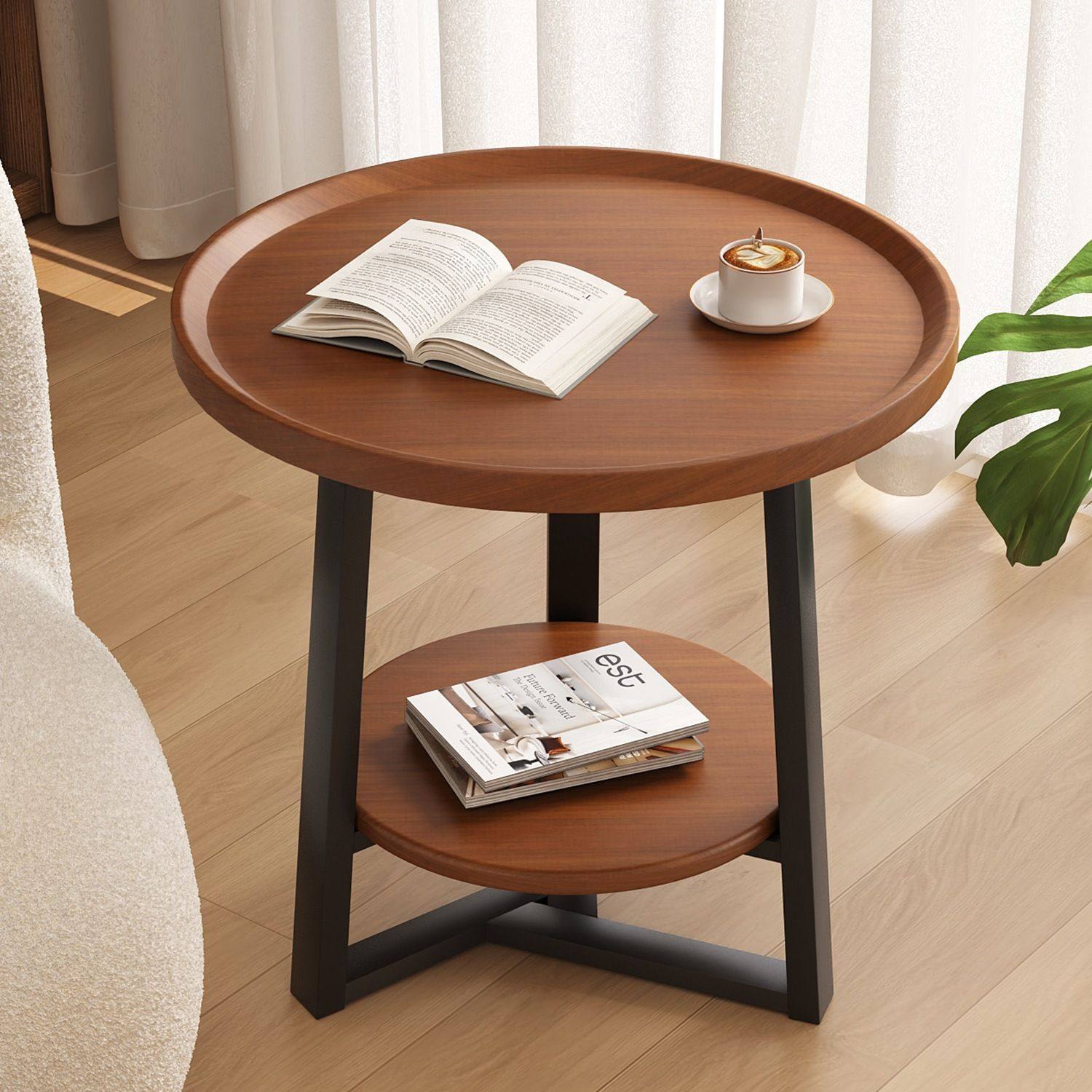 茶几沙发边几圆形边桌家用小户型休闲阳台茶桌创意角几置物架,住宅家具,角几/边几,淘宝优惠券,粉丝福利购,淘宝优惠卷