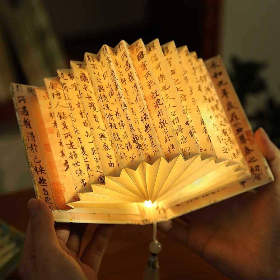 小日子不翻篇 华灯初上DIY国风扇形书灯创意折叠氛围感小夜灯